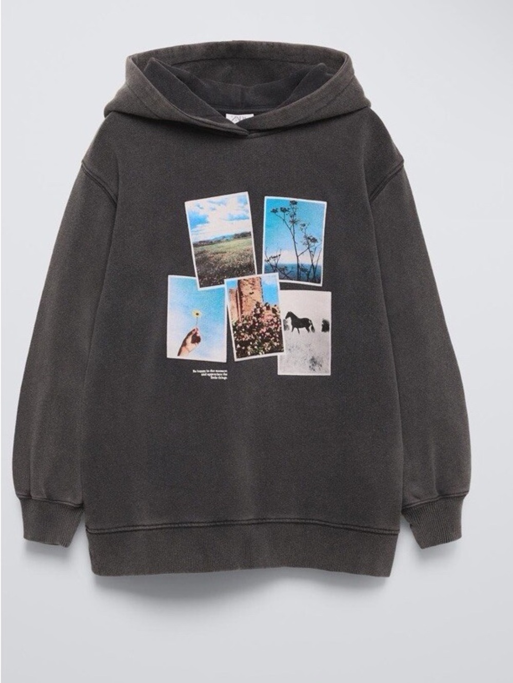 Zara Photographic Print Oversized Fit Sweatshirt Size 6-7 Girl